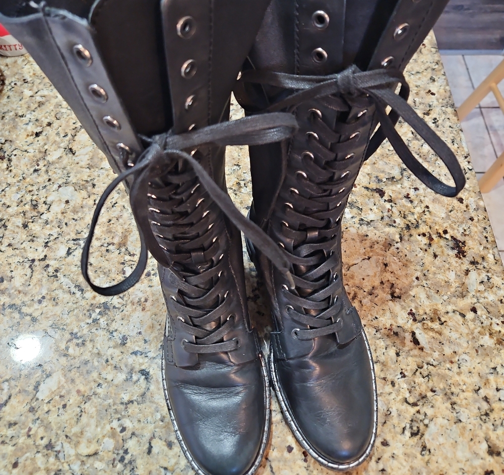 Rag And Bone Black Lace-Up Women's Boots